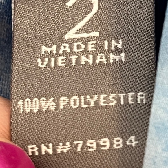 Chicos Top L Blue Coastal Preppy Classic Boho Artsy Mature Western Retro Neutral - Picture 10 of 13